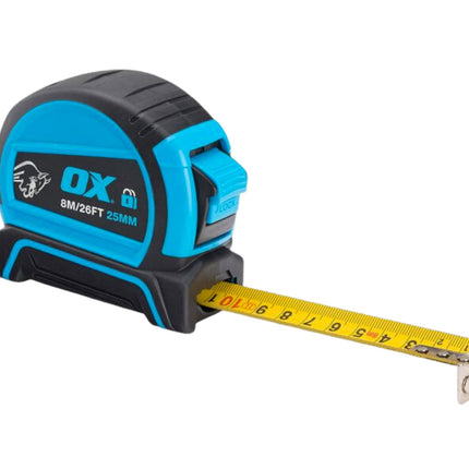 PRO DUAL AUTO LOCK TAPE MEASURE 8M - The Landscape Factory