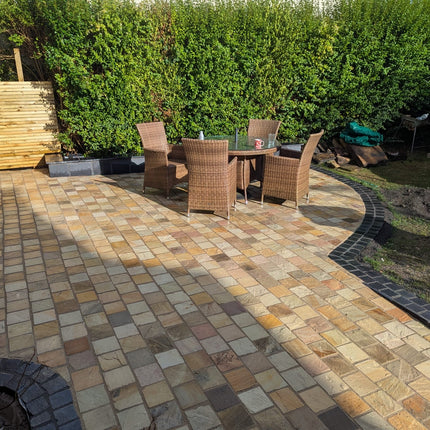 Mint Fossil Indian Sandstone Cobble - Calibrated - 150mm x 150mm x 20mm - The Landscape Factory