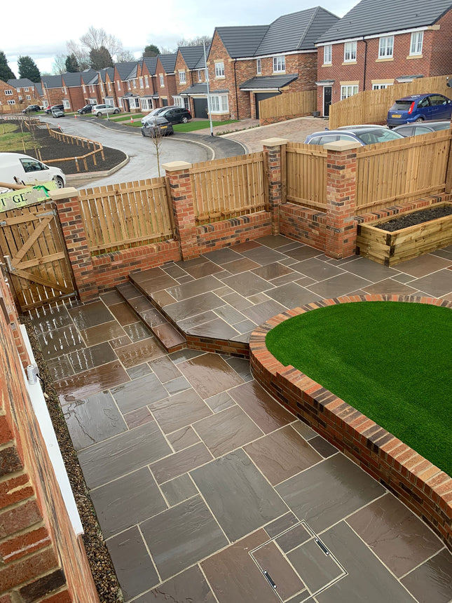 Autumn Brown Indian Sandstone Paving - The Landscape Factory