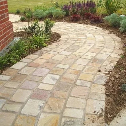 Mint Fossil Indian Sandstone Cobble - Calibrated - 150mm x 150mm x 20mm - The Landscape Factory